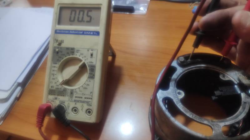 Test de la résistivité des phases du stator